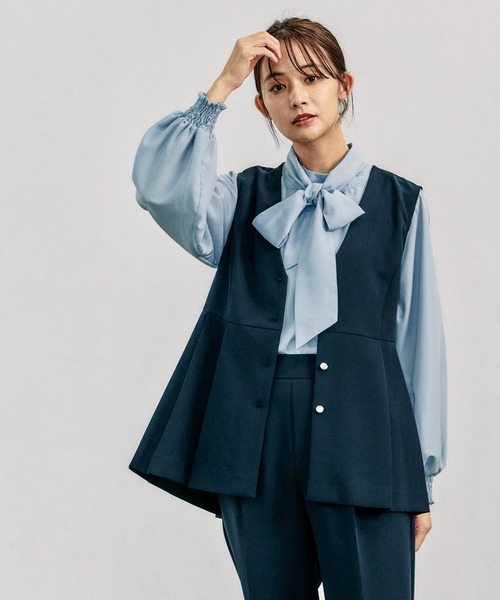 セール】お手入れらくらく2WAYボウタイブラウス/115546（シャツ