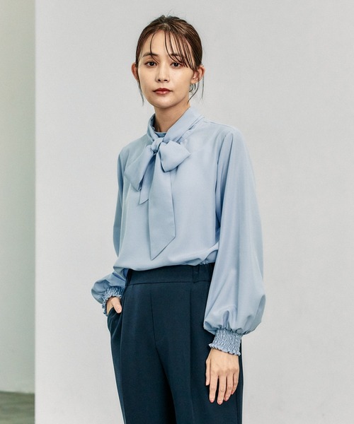 セール】お手入れらくらく2WAYボウタイブラウス/115546（シャツ