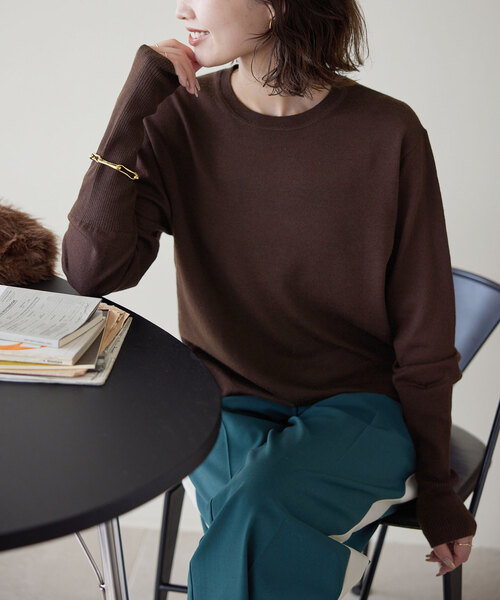 【今季•完売品】SLOBE IENA ウォッシャブルプレーンニット セール】ウォッシャブルプレーンニット（ニット/セーター