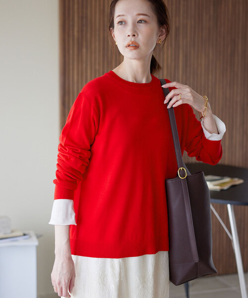 【今季•完売品】SLOBE IENA ウォッシャブルプレーンニット セール】ウォッシャブルプレーンニット（ニット/セーター