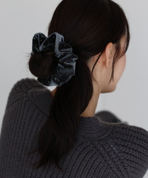 BLUEEAST スタッズベロアシュシュ　ブラック ブルーイースト BLUEEAST スタッズベロアシュシュ （ブラック