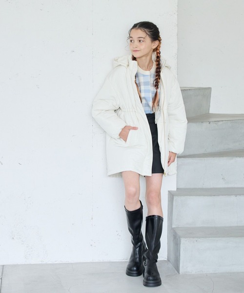 GLOBAL WORK(グローバルワーク)の「ライトウォームコート/115719(ダウンジャケット/コート・キッズ・アイボリー/ブラック・120cm/130cm/140cm/150cm/160cm)」の20枚目の写真