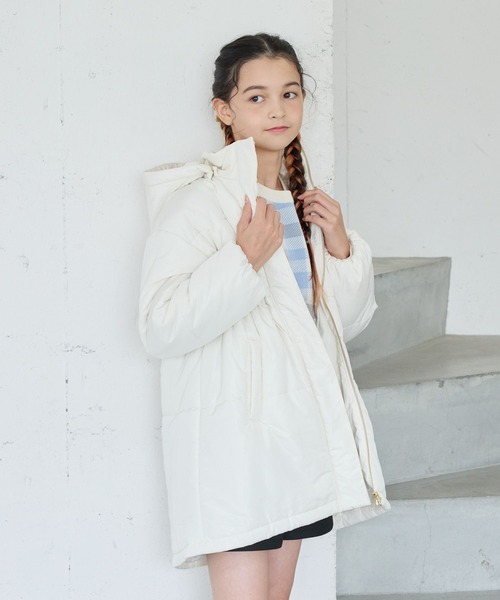 GLOBAL WORK(グローバルワーク)の「ライトウォームコート/115719(ダウンジャケット/コート・キッズ・アイボリー/ブラック・120cm/130cm/140cm/150cm/160cm)」の21枚目の写真