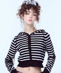 LUVISTRUE(CYgD[)PA STRIPE CARDIGAN(J[fBK/{)