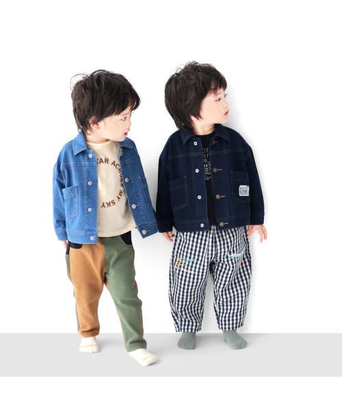 L.COPECK(エルコペック)の「インディゴニットデニムジャケット(デニムジャケット・キッズ・ブルー/ネイビー・90cm/100cm/110cm/120cm/130cm/80cm)」の3枚目の写真