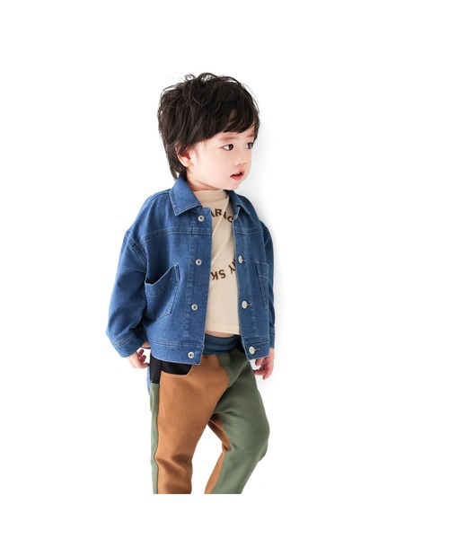 L.COPECK(エルコペック)の「インディゴニットデニムジャケット(デニムジャケット・キッズ・ブルー/ネイビー・90cm/100cm/110cm/120cm/130cm/80cm)」の7枚目の写真