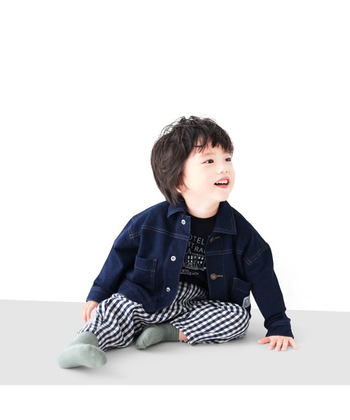 L.COPECK(エルコペック)の「インディゴニットデニムジャケット(デニムジャケット・キッズ・ブルー/ネイビー・90cm/100cm/110cm/120cm/130cm/80cm)」の14枚目の写真