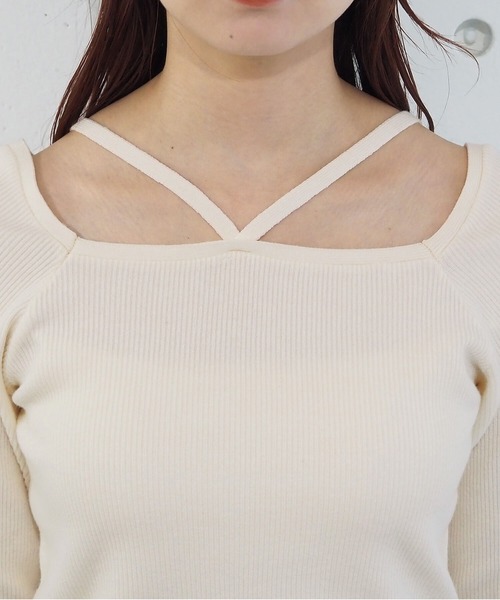 tiptop（ティップトップ）の「ホルターネックリブニット（ニット/セーター・レディース・ブラック/アイボリー/ブルー/ブラック系その他/ホワイト系その他・FREE）」の11枚目の写真