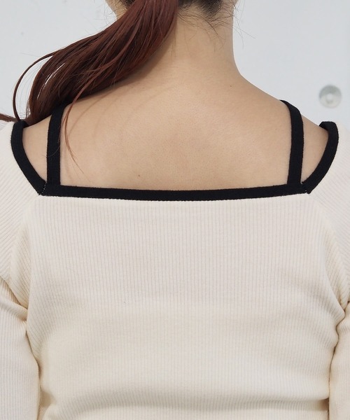 tiptop（ティップトップ）の「ホルターネックリブニット（ニット/セーター・レディース・ブラック/アイボリー/ブルー/ブラック系その他/ホワイト系その他・FREE）」の16枚目の写真