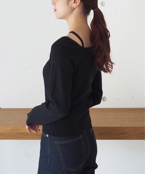 tiptop（ティップトップ）の「ホルターネックリブニット（ニット/セーター・レディース・ブラック/アイボリー/ブルー/ブラック系その他/ホワイト系その他・FREE）」の22枚目の写真