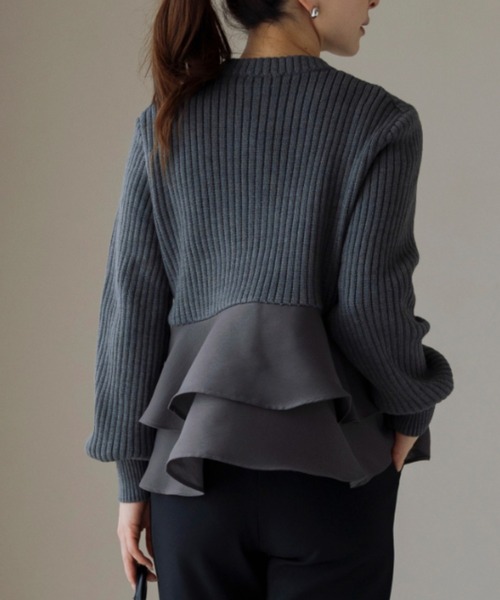 再販売!!【ZOZO限定】日本製【SONO/ソーノ】ﾃｨｱｰﾄﾞﾌﾚｱﾊｲﾌﾞﾘｯﾄﾞﾆｯﾄ