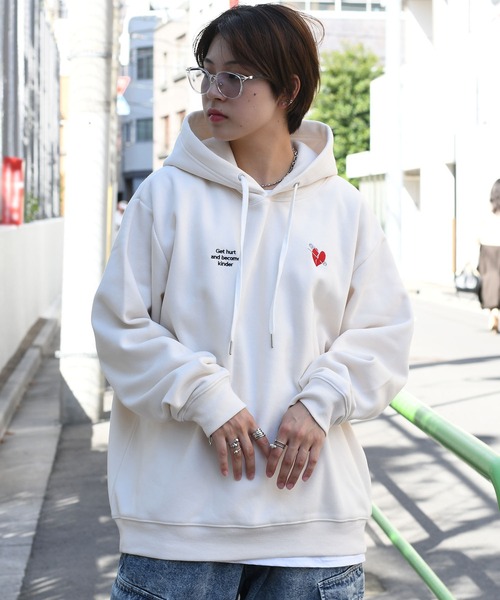 message embroidery sweat hoodie/メッセージ刺繍 スウェット