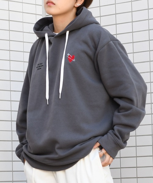 Starting Over（スターティングオーバー）の「message embroidery sweat hoodie/メッセージ刺繍 スウェット フーディ パーカー（パーカー・メンズ・ホワイト/ブラック/チャコールグレー・M/L/XL）」の18枚目の写真