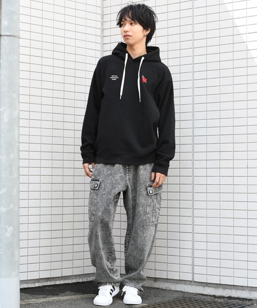 Starting Over（スターティングオーバー）の「message embroidery sweat hoodie/メッセージ刺繍 スウェット フーディ パーカー（パーカー・メンズ・ホワイト/ブラック/チャコールグレー・M/L/XL）」の14枚目の写真