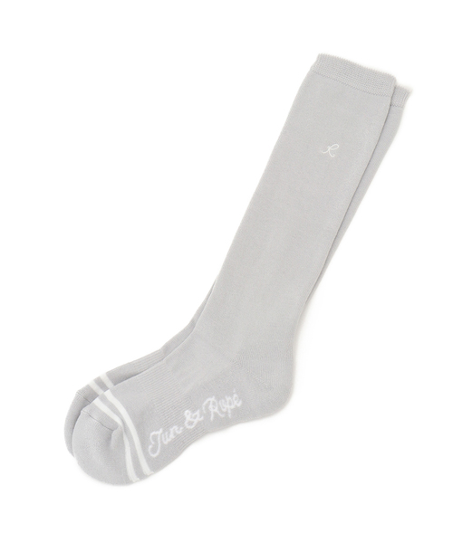 JUN&ROPE'（ジュンアンドロペ）の「ライン使いハイソックス（ソックス/靴下・レディース・グレー/ブラック/ネイビー/ホワイト・FREE）」の4枚目の写真