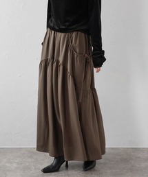 サイドリボンギャザーマキシスカート
