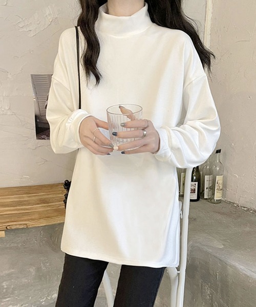 Primazel（プリマゼル）の「タートルネック微起毛プルオーバー（Tシャツ/カットソー・レディース・ブラック/ホワイト・MEDIUM）」の2枚目の写真