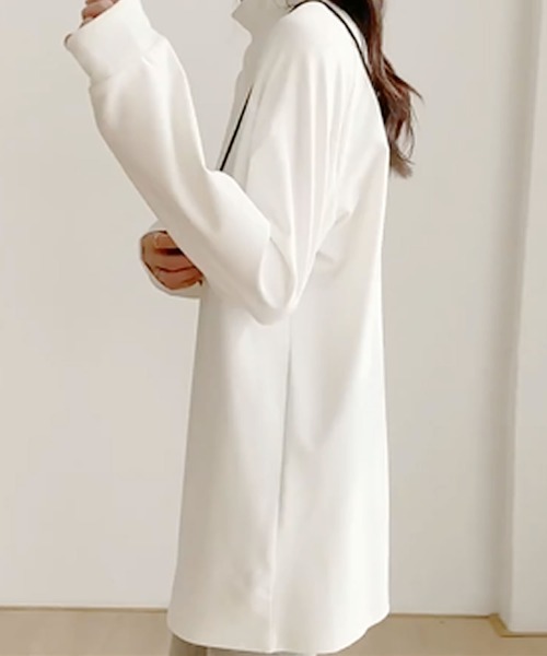 Primazel（プリマゼル）の「タートルネック微起毛プルオーバー（Tシャツ/カットソー・レディース・ブラック/ホワイト・MEDIUM）」の5枚目の写真