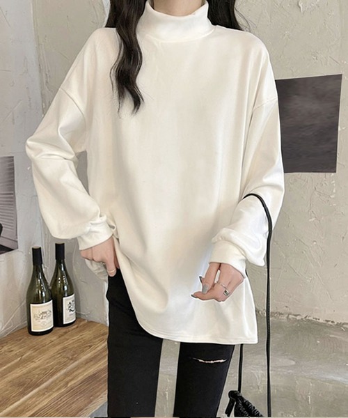 Primazel（プリマゼル）の「タートルネック微起毛プルオーバー（Tシャツ/カットソー・レディース・ブラック/ホワイト・MEDIUM）」の8枚目の写真