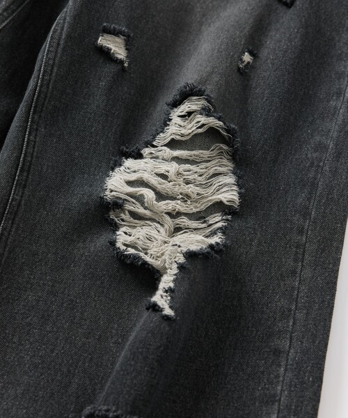 FREAK'S STORE（フリークスストア）の「限定展開 MR HEARTS/ミスターハーツ VINTAGE WASH DAMAGE WIDE DENIM（その他パンツ・メンズ・ブラック/ブルー・SMALL/MEDIUM/LARGE）」の8枚目の写真