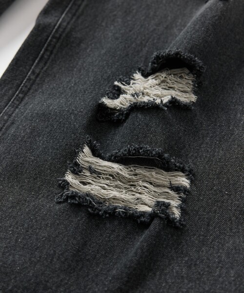 FREAK'S STORE（フリークスストア）の「限定展開 MR HEARTS/ミスターハーツ VINTAGE WASH DAMAGE WIDE DENIM（その他パンツ・メンズ・ブラック/ブルー・SMALL/MEDIUM/LARGE）」の9枚目の写真