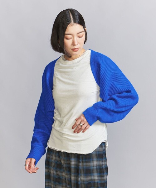BEAUTY&YOUTH UNITED ARROWS(ビューティーアンドユースユナイテッドアローズ)の「畦ニット ボレロ(カーディガン/ボレロ・レディース・ロイヤルブルー/ダークグレー/ナチュラル・FREE)」の1枚目の写真