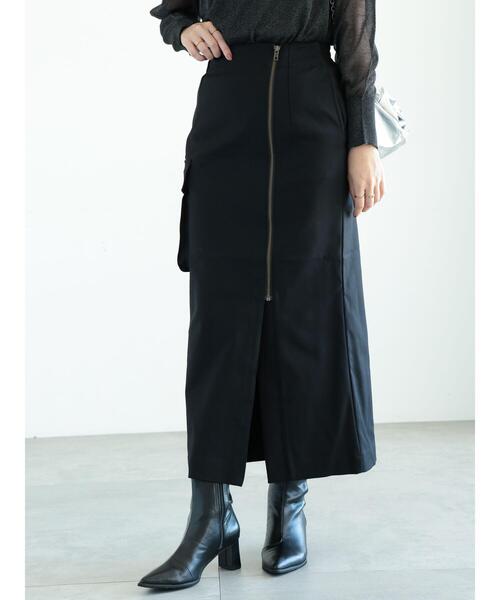 Te chichi(テチチ)の「フロントジップカーゴロングタイトスカート(スカート・レディース・ブラウン/ブラック・F)」の3枚目の写真
