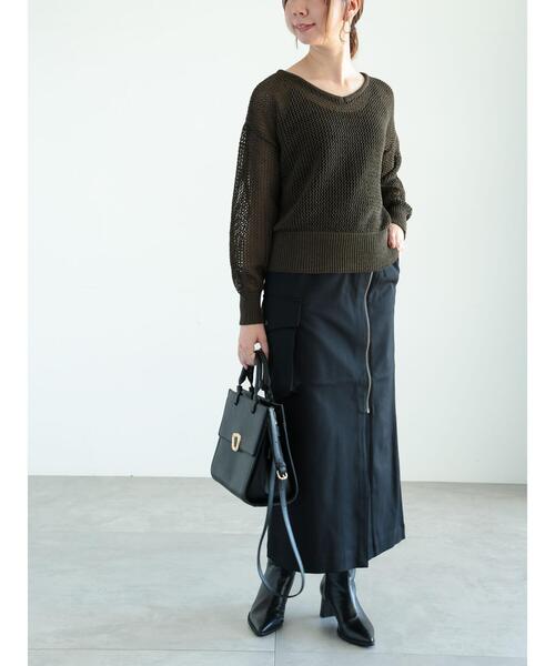 Te chichi(テチチ)の「フロントジップカーゴロングタイトスカート(スカート・レディース・ブラウン/ブラック・F)」の9枚目の写真