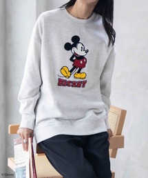 DISNEY サガラ刺繍 ミッキー 裏起毛トレーナー