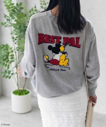 DISNEY サガラ刺繍 ミッキー 裏起毛トレーナー