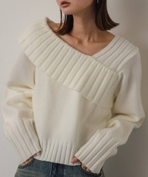 SENSE OF PLACE by URBAN RESEARCH | アシンンメトリーオフショルリブニット(ニット/セーター)