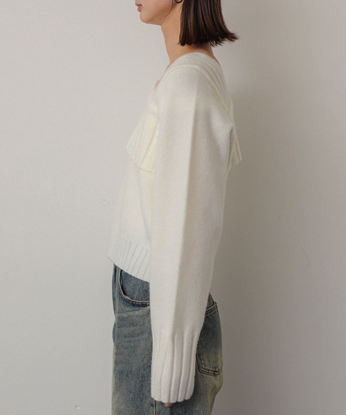 SENSE OF PLACE by URBAN RESEARCH（センスオブプレイスバイアーバンリサーチ）の「アシンンメトリーオフショルリブニット（ニット/セーター・レディース・ブラック/アイボリー/グレー・ONE）」の16枚目の写真