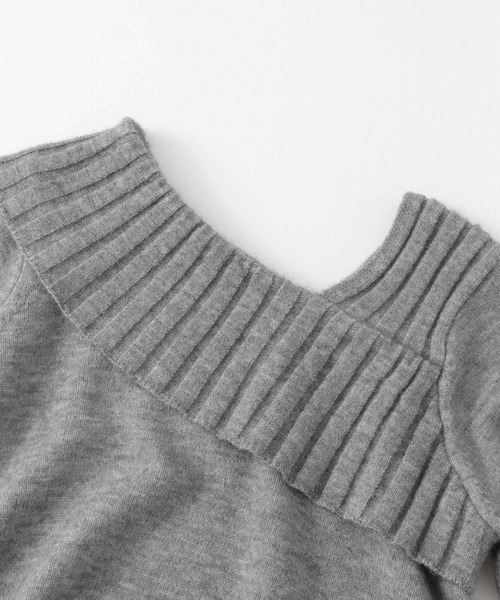 SENSE OF PLACE by URBAN RESEARCH（センスオブプレイスバイアーバンリサーチ）の「アシンンメトリーオフショルリブニット（ニット/セーター・レディース・ブラック/アイボリー/グレー・ONE）」の22枚目の写真