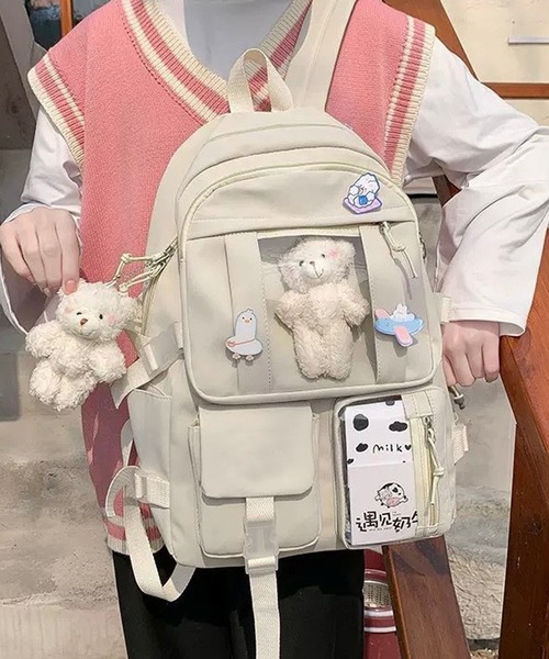 shopnikoniko（ショップニコニコ）の「痛バ リュック 痛バッグ  推し活 大容量 クリアポケット付き リュックサック（バックパック/リュック・レディース・ブラック/ホワイト・フリー）」の13枚目の写真