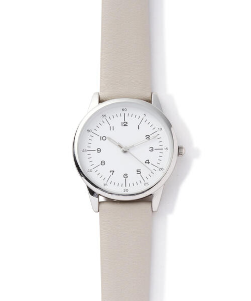 EDIT COLOGNE（エディットコロン）の「シンプルフェイクレザーウォッチ（アナログ腕時計・レディース・ベージュ/グレー・ﾌﾘ-）」の3枚目の写真