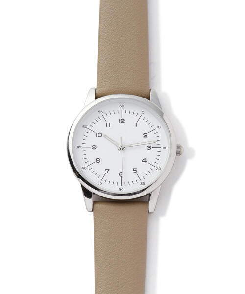 EDIT COLOGNE（エディットコロン）の「シンプルフェイクレザーウォッチ（アナログ腕時計・レディース・ベージュ/グレー・ﾌﾘ-）」の4枚目の写真