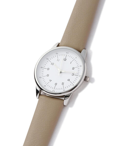 EDIT COLOGNE（エディットコロン）の「シンプルフェイクレザーウォッチ（アナログ腕時計・レディース・ベージュ/グレー・ﾌﾘ-）」の5枚目の写真
