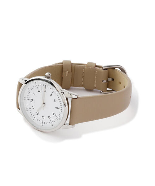 EDIT COLOGNE（エディットコロン）の「シンプルフェイクレザーウォッチ（アナログ腕時計・レディース・ベージュ/グレー・ﾌﾘ-）」の6枚目の写真