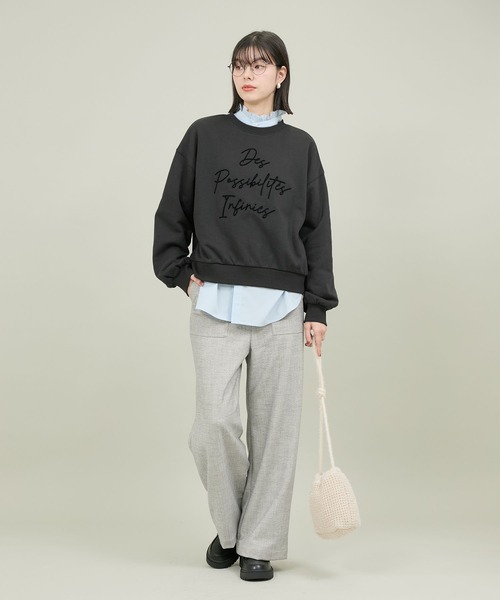 ROPE' PICNIC（ロペピクニック）の「ブラッシュ刺繍スウェット/吸水速乾（スウェット・レディース・ライトグレー/チャコールグレー/グレー系その他・38）」の20枚目の写真