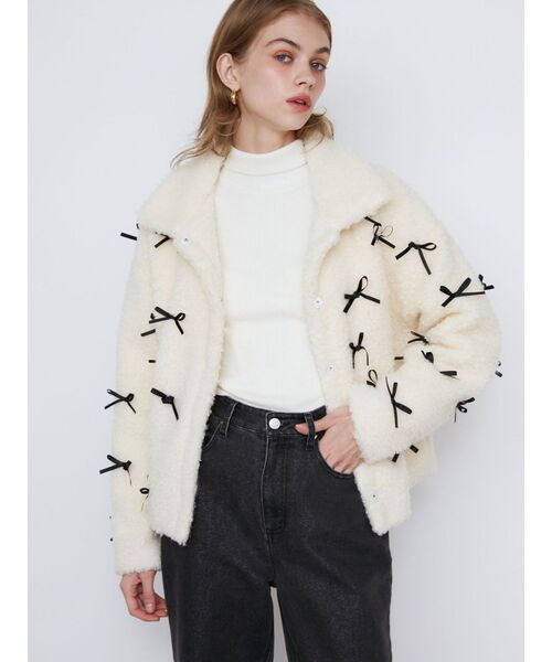 美品♡CALNAMURメニーリボンループファーブルゾン CALNAMUR（カルナムール）の「MANY RIBBON LOOP FUR BLOUSON