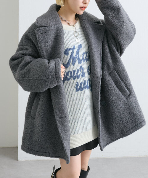 【セール】【着るだけで映える】ブークレコート（その他アウター）｜w closet（ダブルクローゼット）