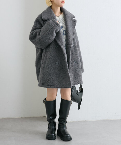 【セール】【着るだけで映える】ブークレコート（その他アウター）｜w closet（ダブルクローゼット）