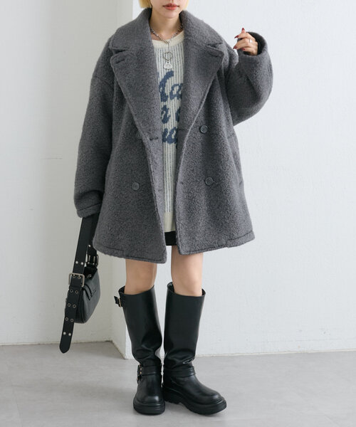 【セール】【着るだけで映える】ブークレコート（その他アウター）｜w closet（ダブルクローゼット）