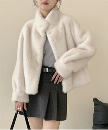 WEGO | WEGO/【大人気】スタンドカラーふわもこフェイクファーショートジャケット(ブルゾン)