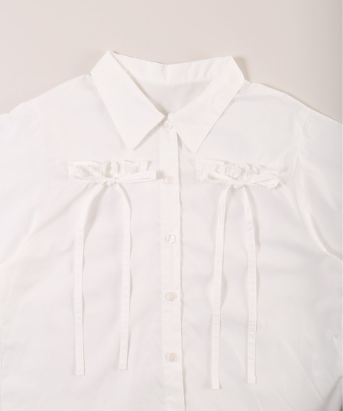 PHILLY（フィリー）の「【PHILLY】フリルリボンブラウス（シャツ/ブラウス・レディース・チャコールグレー/ピンク/ホワイト・FREE）」の9枚目の写真