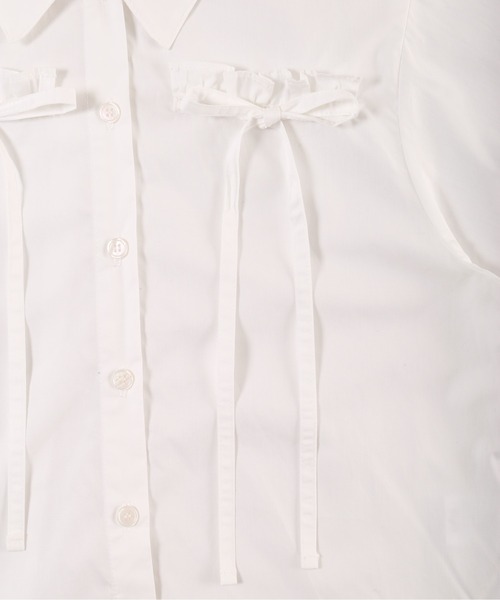 PHILLY（フィリー）の「【PHILLY】フリルリボンブラウス（シャツ/ブラウス・レディース・チャコールグレー/ピンク/ホワイト・FREE）」の4枚目の写真