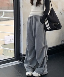 Dream garden（ドリームガーデン）の「サイドパイピング　裾ドローコード 　膝タックデザインスウェットパンツ（スウェットパンツ）」