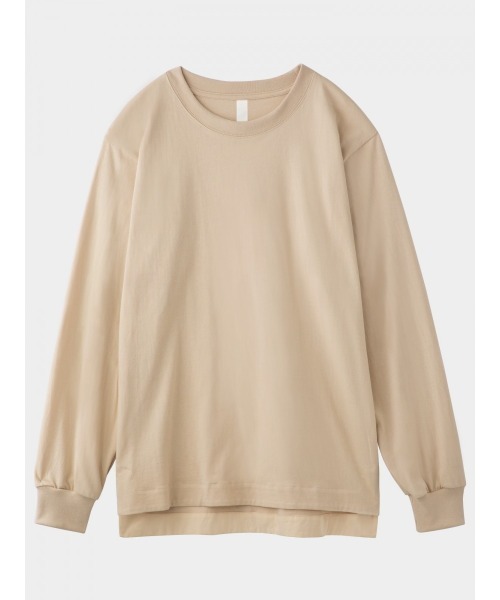 KEnTe(ケンテ)の「Basic Cotton Long Tee(Tシャツ/カットソー・レディース・ベージュ/グレー・M/L)」の1枚目の写真