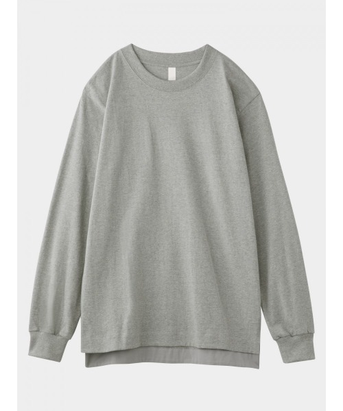 KEnTe(ケンテ)の「Basic Cotton Long Tee(Tシャツ/カットソー・レディース・ベージュ/グレー・M/L)」の2枚目の写真