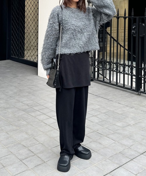 LE MORE(リモア)の「ミックスシャギーニットプルオーバー(ニット/セーター・レディース・ピンク/ライトグレー/チャコール・FREE)」の6枚目の写真